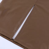 Emily Ratajkowski Dress Slim-Fit Leather Vest Long Dress Suspender Dress