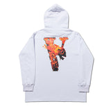 Pop Smoke Vlone King of New York Sweatshirt 999 Big V Meteor Print Country Hooded Sweater