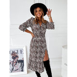 Beth Dutton Yellowstone Dresses Winter Autumn Midi Dresses Floral Sexy Slit Dress
