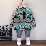 Toddler Boys Jackets Boys' Dinosaur Coat Cartoon Hooded