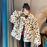 Dalmatian Coat Leopard Print Wool Coat