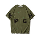 Men T Shirt Summer Casual Tops Men's Clothes Summer Wear Vintage Men's Shorts Casual Loose Letter Printed T-shirt