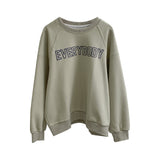 Diana Harvard Sweatshirt Raglan Sleeve Letter Printed Crew Neck Sweatshirt Female