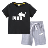Children Pokemon Pikachu Tshirts & Shorts Cotton Short Sleeve Shorts Two Pieces Neutral