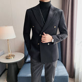 Double Brewed Seersucker Suit Men's Suit Solid Color Repair Lightly Mature