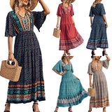 Beth Dutton Bohemian Dress Summer Spring Midi Dresses Beach Vacation Large Swing Dress