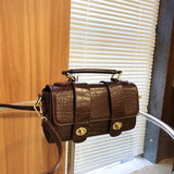 Jackie Kennedy Bag Summer Tote Double Lock Crocodile Pattern Bag