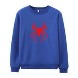 Men Spider Hoodie Crew Neck Sweater Fleece Spider-Man Print