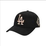 La 59fifty Hats MLB Baseball Cap Side Seam Label Golden Edge Men's and Women's Hard Top NY Peaked Cap