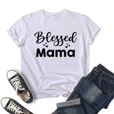 Boy Mama T Shirts Blessed Mama Printed Short-Sleeved Top