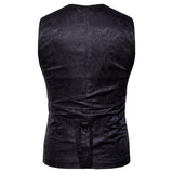 Tuxedo Vests Men Suit Vest Casual Coat Vest Fashion Printed Gentleman Men's Color Matching