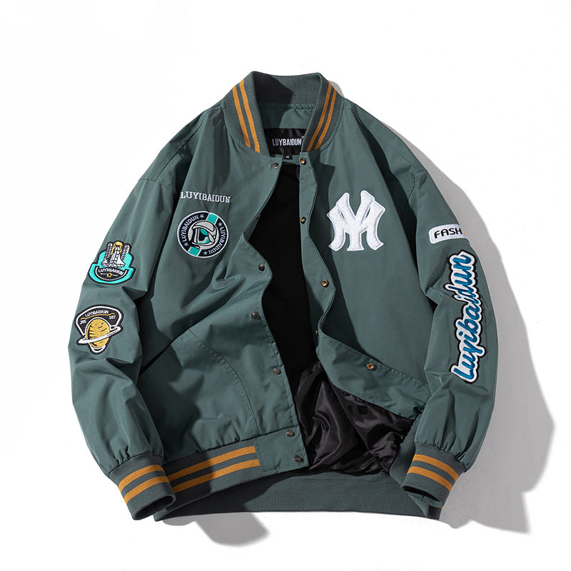 New York NYC Varsity Jacket Casual Baseball Uniform