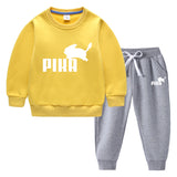 Children Pokemon Pikachu Hoodie & Pant Set Fleece Lined Padded Warm Keeping Winter Clothes Sweatershirt Suit