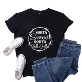 Beth Dutton Outfits Sorta Sweet Sorta Beth Dutton round Neck Casual Short Sleeve Loose plus Size Fashion T-shirt