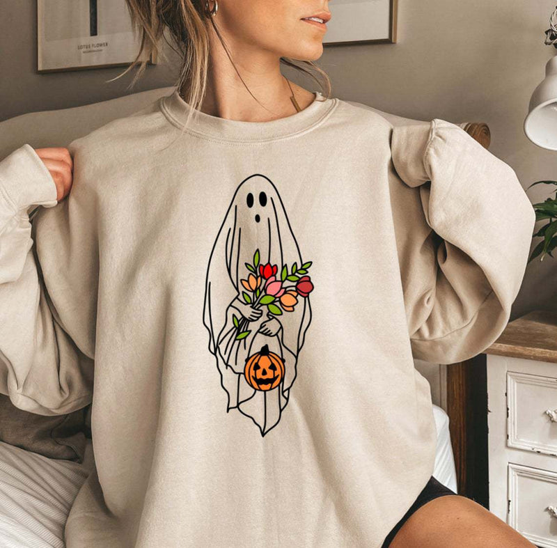Halloween Costumes Pumpkin Pumpkin Printed Crew Neck Sweatshirt Female