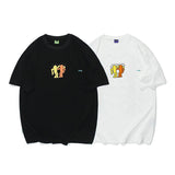 Men T Shirt Summer Casual Tops Men's Clothes Summer Wear Retro Men's round Neck Short Sleeve Casual Loose Cartoon Figures T-shirt Fashion