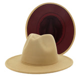 Walter White Fedora Woolen Hat Double-Sided Felt Hat Autumn Winter Retro Fedora Hat
