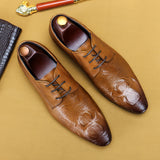 Indo Western Shoes Handmade Men's Business Formal Leather Shoes Pointed Leather Crocodile Pattern Men's Shoes