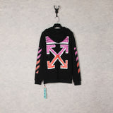 Off White Zipper Hoodie Autumn and Winter Off Color Gradient Arrow Cardigan Zipper Hooded Sweater