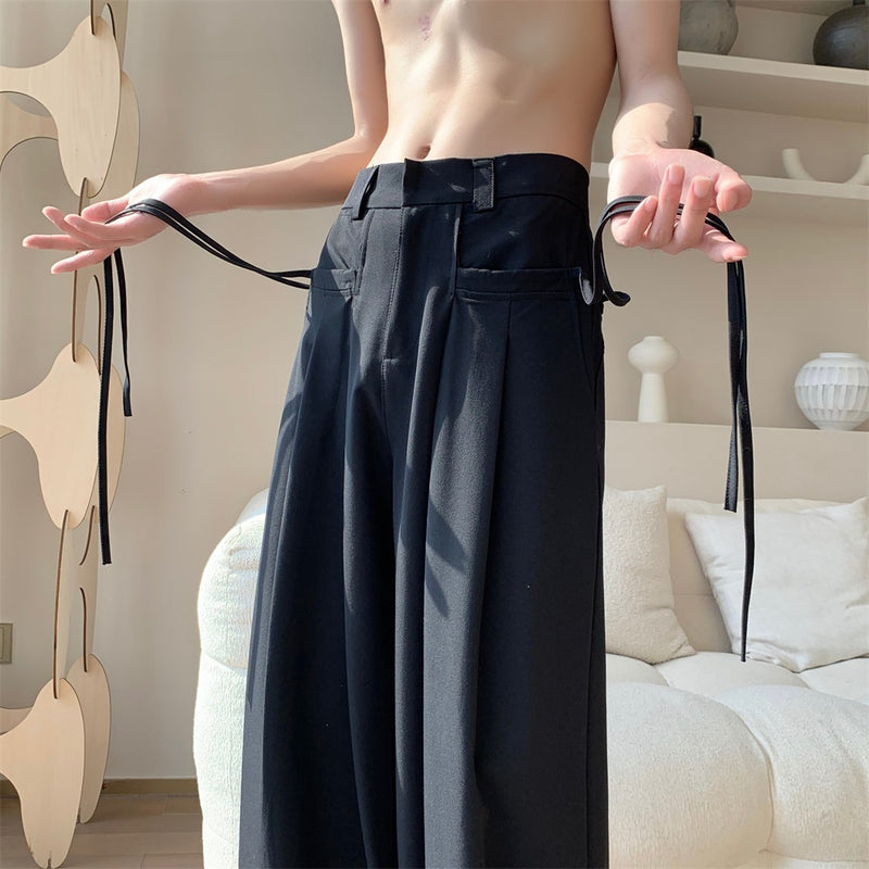 Men Suit Pants High Waist Drooping Spring and Autumn Casual Trousers