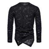 Transparent Shirt for Men Punk V-neck Long Sleeve Bottoming T-shirt