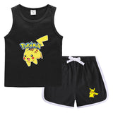Children Pokemon Pikachu Tshirts & Shorts Casual Sweat Wicking Suit Neutral
