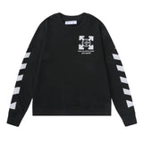 Off White Sweatshirts Long Sleeve round Neck Sweater Autumn and Winter Reflective Lettering Arrow round Neck Sweater