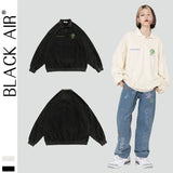 Blackair T Shirt Autumn Winter Retro Polo Collar Embroidered Sweater