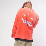 Rrr123 Sweatshirt Rivington ROI Rebis Rrr123 Washed Distressed Loose round Neck Sweater