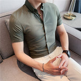 Men's Striped Short-Sleeved Shirt