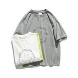 Cartoon Smiley Face Short-Sleeved T-shirt Men's Summer round Neck Half-Sleeve Pure Cotton Top Casual T-shirt Trendy T