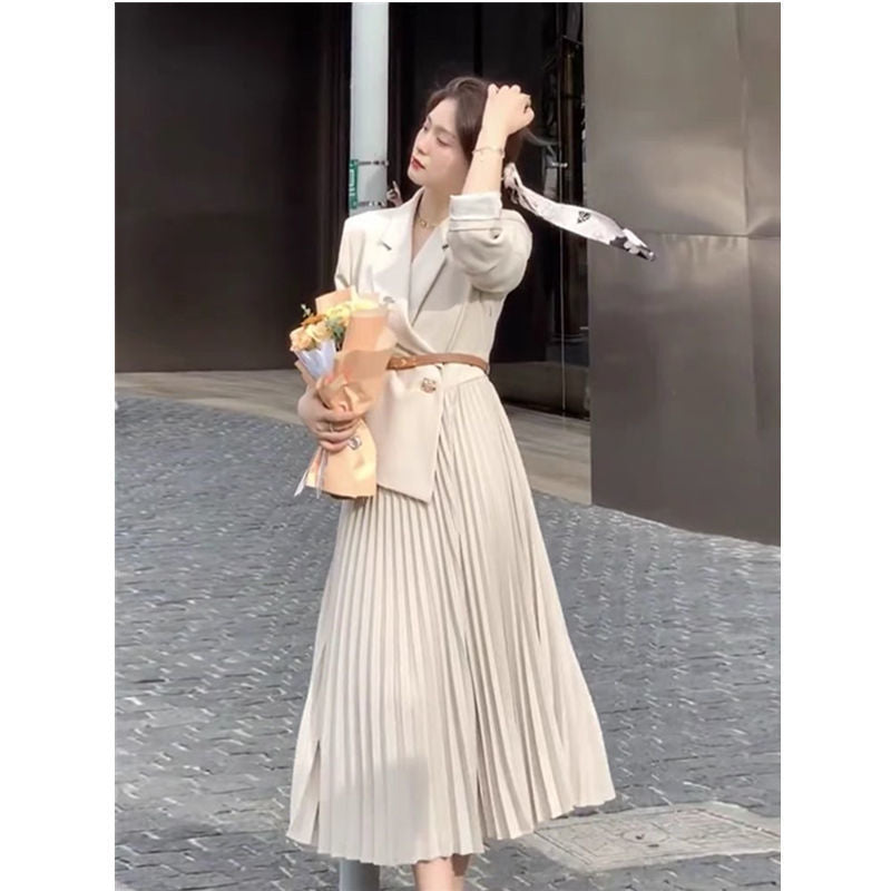 Work Dresses for Teachers Dress Stitching Autumn Fashion Suit Long Skirt