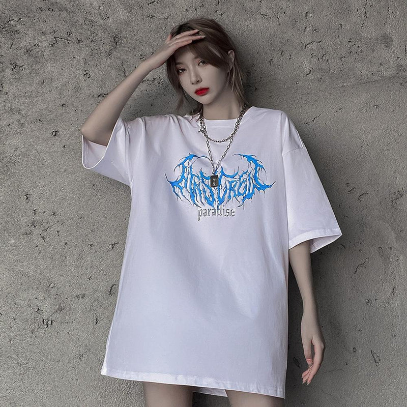 Men's T-shirt Summer Casual Tops Printed Short Sleeve T-shirt Men's round Neck Street Fashion Loose Half Sleeve Couple T-shirt