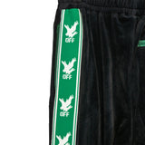 Off White Winter Pants Autumn and Winter Green Letter Velvet Casual Trousers