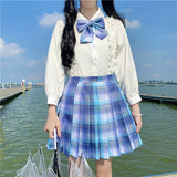 Preppy Aesthetic Outfits Shirt JK Plaid Skirt Preppy Style Suit Business Attire