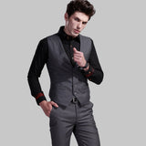 Tuxedo Vests Men's Suit Vest Vest Spring and Autumn Suit Vest Men's Business Casual Black Gray