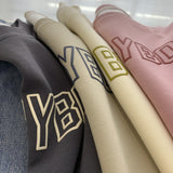 Diana Harvard Sweatshirt Raglan Sleeve Letter Printed Crew Neck Sweatshirt Female