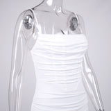 Bella Hadid Dress Fishbone Pleated Backless Suspender Fishtail Dress