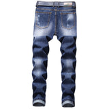 J Shaped Jeans Embroidered Men's Jeans Slim Straight