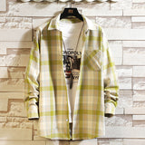 Men's Shirts Plaid Shirt Casual Loose plus Size