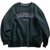 Harvard Sweatshirt Letter Embroidery Velvet Padded Thickened Sweater
