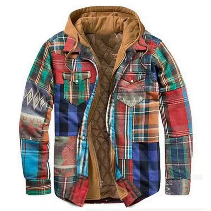 John Dutton Jacket Autumn and Winter Thickening Cotton-Padded Coat Printed Hooded Jacket