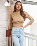 Preppy Aesthetic Outfits Knitwear Rhombus Midriff-Baring Sweater