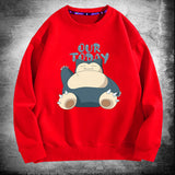 Men and Women Pokemon Pikachu Hoodie Pokémon Snorlax round Neck Sweater