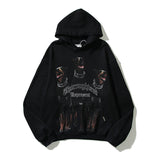 Present Hoodie Doberman Pinscher Vintage Print Distressed Sweater