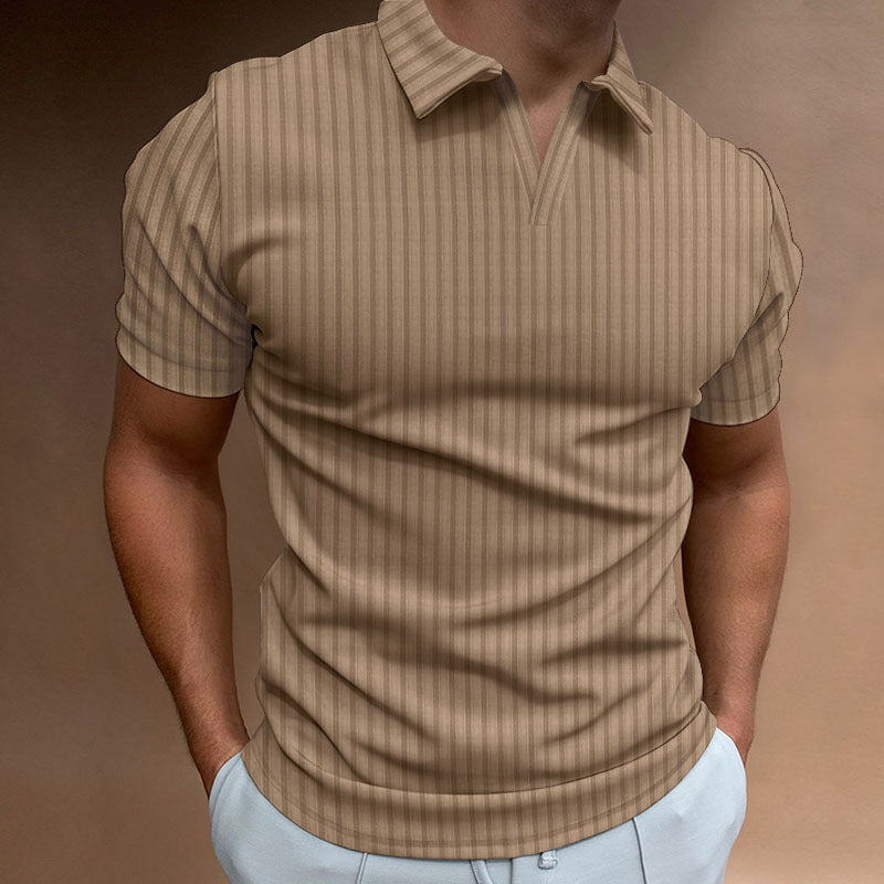 Polo Shirts Summer Stripes Short Sleeve Men's T-shirt