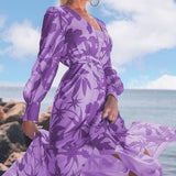 Women Bohemian Dress Women's Clothing Summer Long-Sleeve Printed Skirt