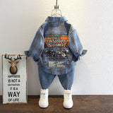 Toddler Boys Sweater Boys' Plaid Shirt Casual Loose Spring and Autumn