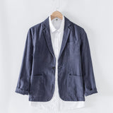 Mens Linen Suits Vintage Leisure Suit Men's plus Size Coat