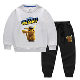 Children Pokemon Pikachu Hoodie & Pant Set Two-Piece Baby Cotton Sweater Set